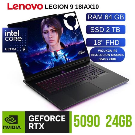Laptop gamerLenovo LEGIÓN 9 18IAX10 Intel Core u9 275HX RAM 64GB SSD 2TB18