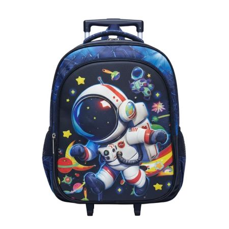 Mochila con Ruedas para Niños y Niñas Multipack 3 en 1 Diseño Astronautas Regreso a Clases