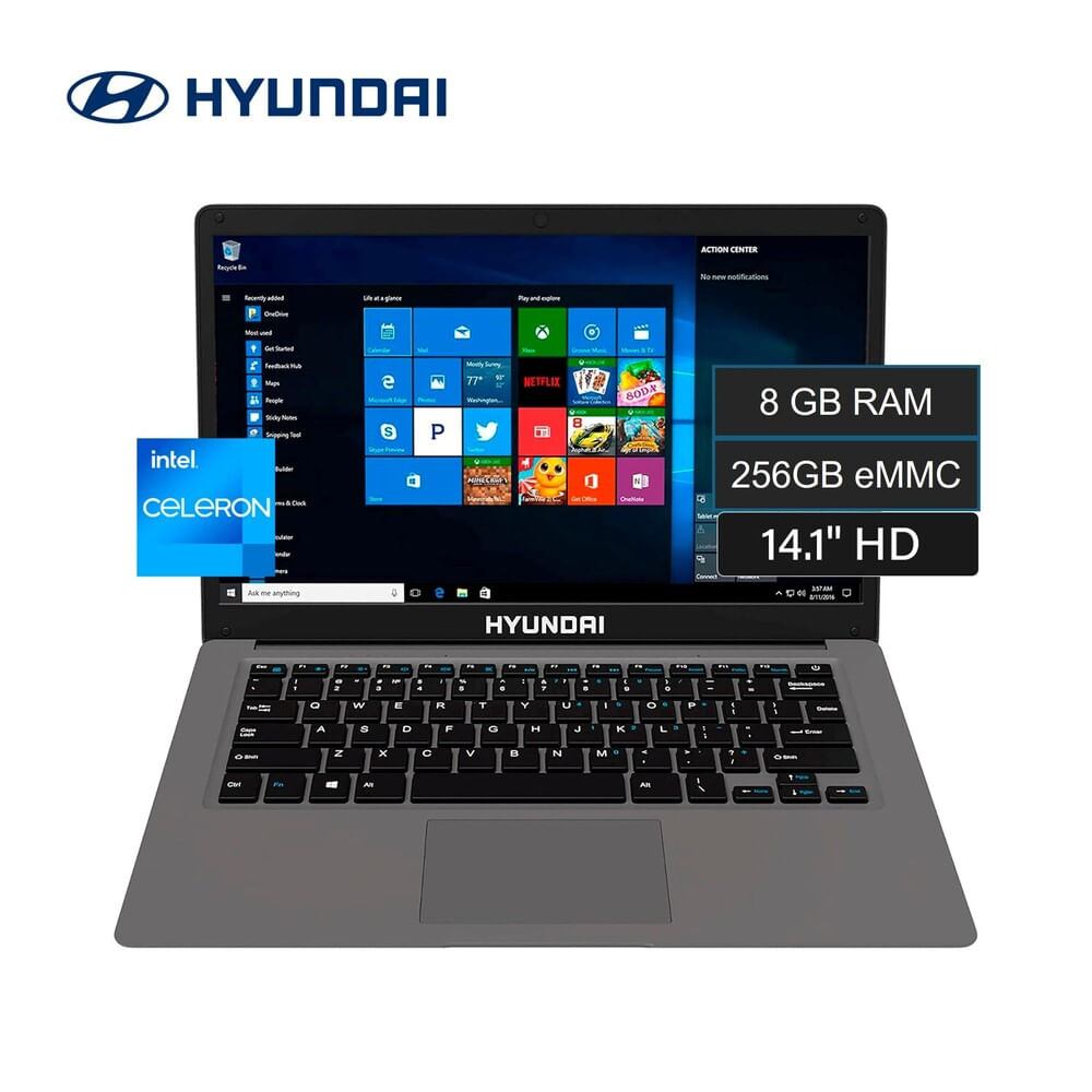 Laptop Hyundai 14.1'' Intel Celeron N4020 RAM 8GB 256GB Hybook