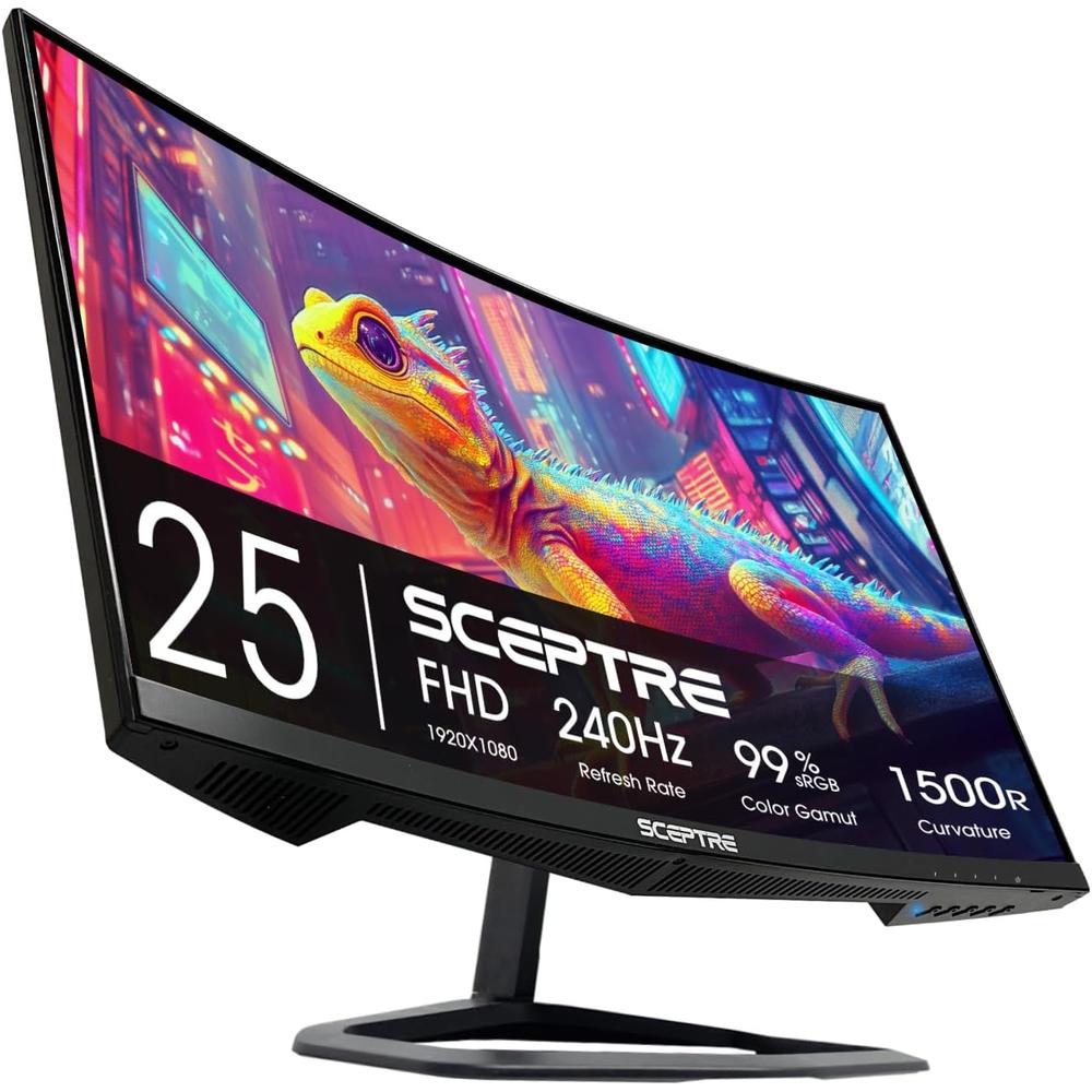 Sceptre 24,5"" FHD Curvo 240 Hz 1 ms FreeSync DisplayPort/HDMI Blue Light R1500 Altavoces