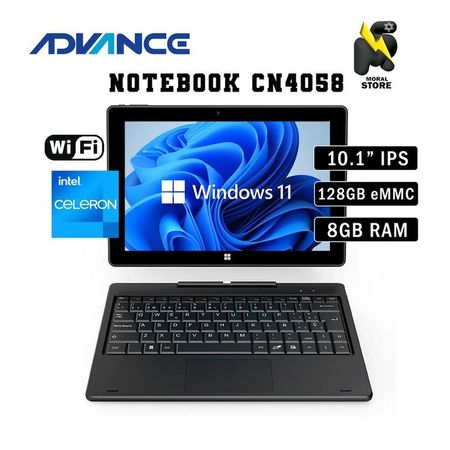 NOTEBOOK 2 en 1 ADVANCE CN4058 / CELERON N4020 / 8GB RAM/ 128GB /10.1