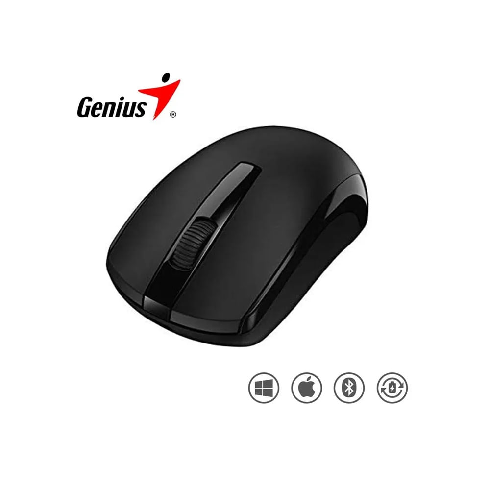 Mouse Inalambrico Genius ECO-8100 Bateria Recargable - Negro