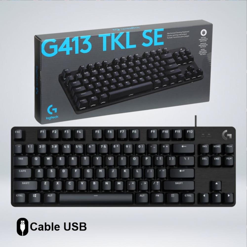 TECLADO GAMER LOGITECH G413 TKL SE ANTIGOSTHING RGB BLANCA