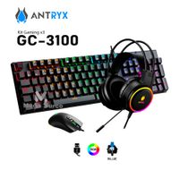 TECLADO MOUSE AURICULAR GAMING ANTRYX GC 3100 X3 SW RED RGB MECANICO
