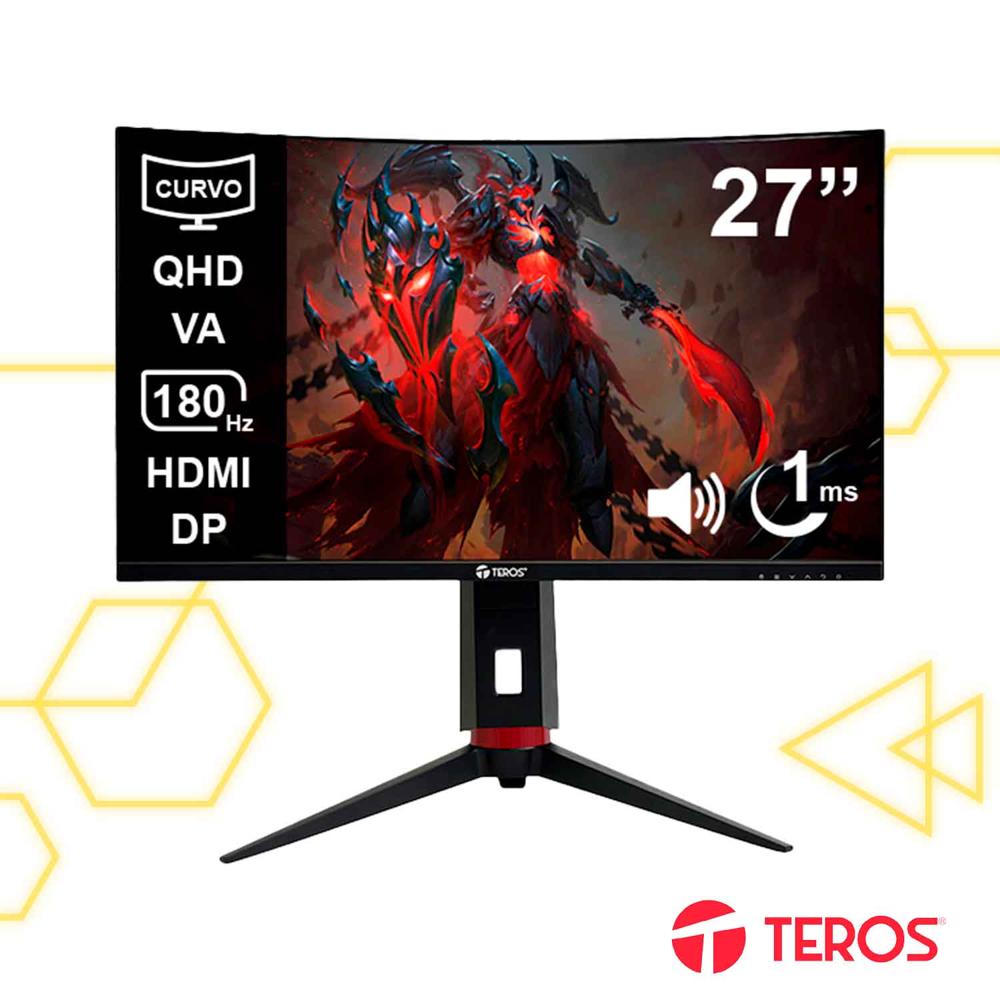 Monitor Curvo Gaming Teros TE-2767G 27” QHD 180Hz 1ms Parlantes
