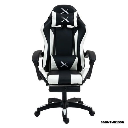 SILLA GAMER LYZOR CON POSAPIES BLANCO - SGTWN135A