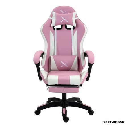 SILLA GAMER LYZOR CON POSAPIES ROSADO - SGTWN135A