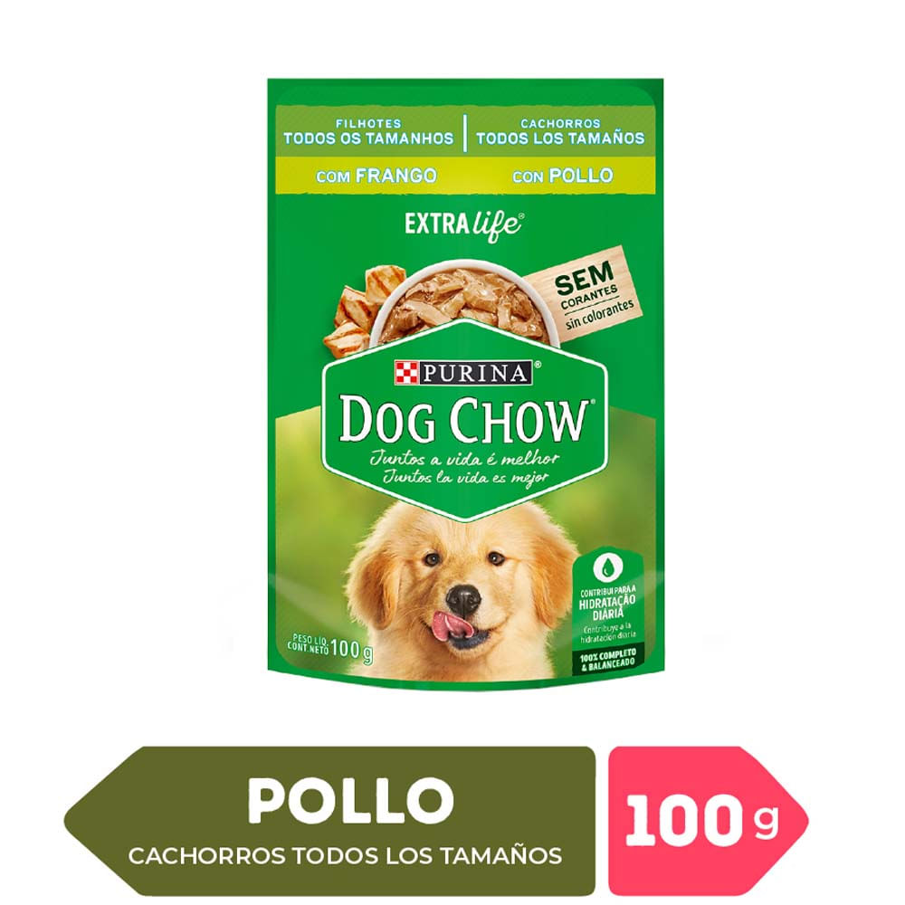 Alimento Húmedo para Perro DOG CHOW Cachorro Todos Los Tamaños Sabor Pollo Pouch 100g