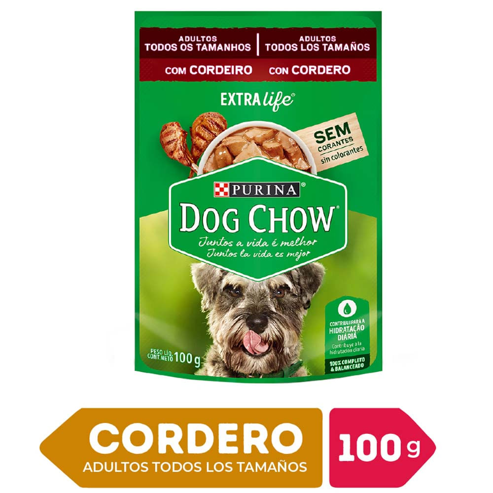 Dog Chow Alimento Húmedo para Perros Adultos Cordero Doypack 100 g