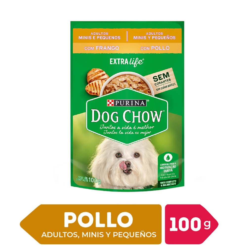 Alimento Húmedo para Perro DOG CHOW Adulto Minis y Pequeños Sabor Pollo Pouch 100g