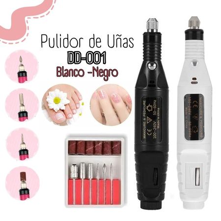 PULIDOR ELÉCTRICO PARA UÑAS - MANICURA PEDICURA BLANCO-NEGRO