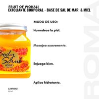 PACK 3 EXFOLIANTE CORPORAL BASE DE SAL DE MAR Y MIEL 500ML WOKALI