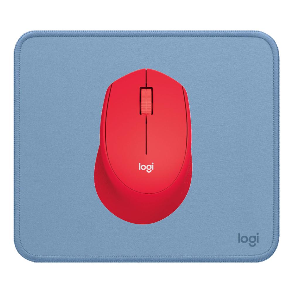 COMBO LOGITECH MOUSE M280 ROJO Y PAD MOUSE 200X230 AZUL