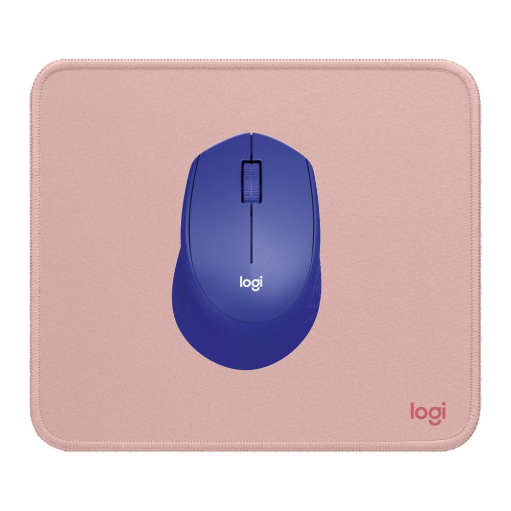 COMBO LOGITECH MOUSE M280 AZUL Y PAD MOUSE 200X230 ROSADO