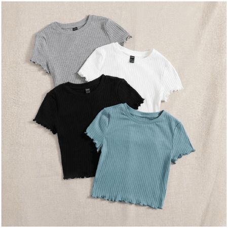 Polos Basicos top básico Rib Pack x4 GBN Celeste