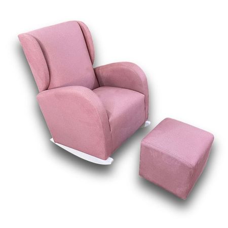 Sillon Mecedor de Lactancia Curva Liso Rosa