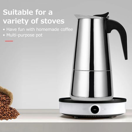Cafetera Moka italiana en acero 100 ml 2 tazas
