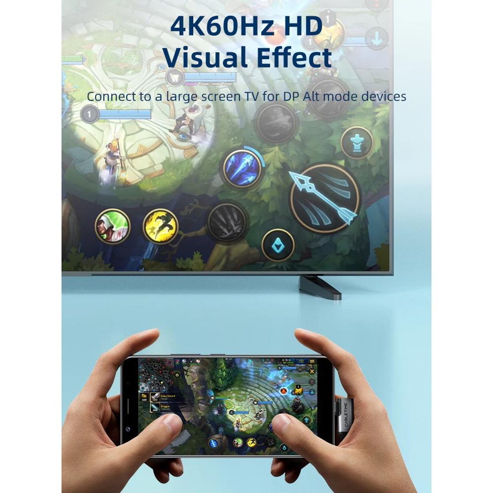 Cable USB-C 3.2 1m 20Gbps Transferencia y Carga Cabletime 90 grados CU24H - CT-C160-PU31-CMCML-AG1