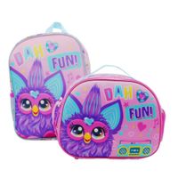 Pack Duo Mochila Furby A4 Nido Y Lonchera Morado Furby
