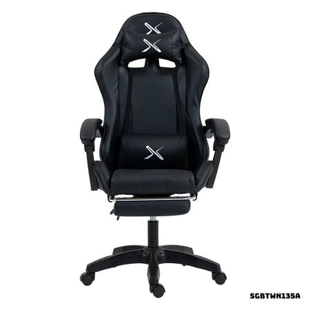 SILLA GAMER LYZOR CON POSAPIES NEGRO - SGTWN135A