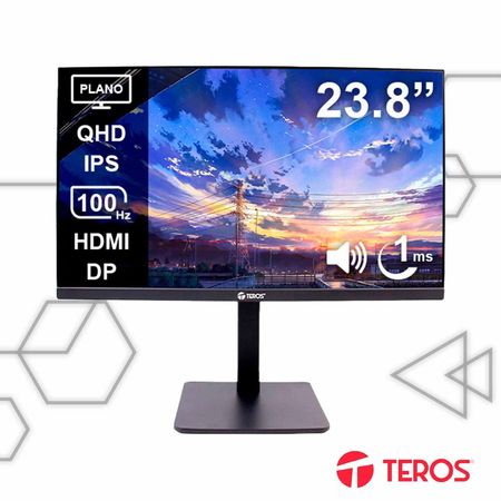 Monitor Teros Plano TE-2416CS 23.8” QHD IPS Cámara 5MP Parlantes HDMI DP Monitor Teros Plano TE-2416CS 23.8” QHD IPS Cámara 5MP Parlantes