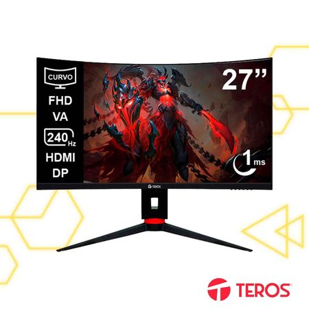 Monitor Curvo Gaming Teros TE-2764G 27” FHD 240Hz 1ms VA HDMI DP