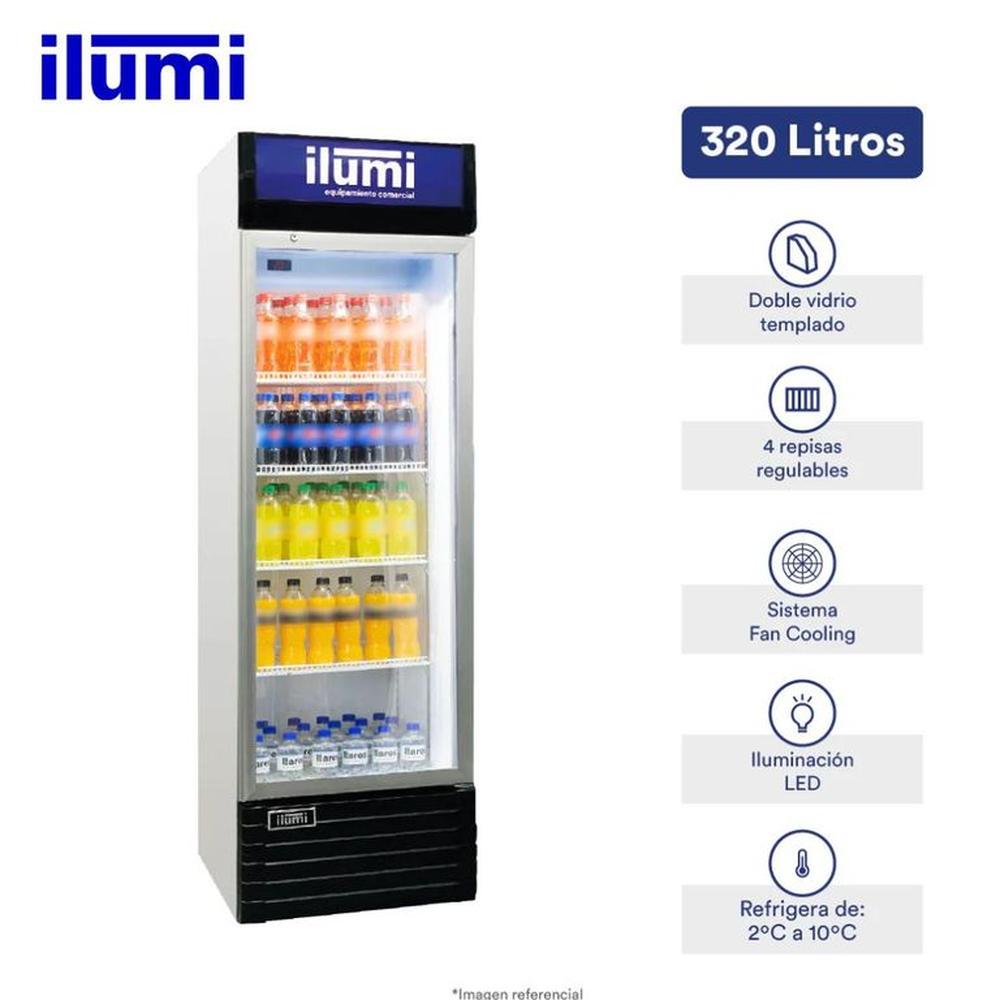 Exhibidor Ilumi Vertical Con Sistema Fan Cooling 320Lt  BC-3200FC - Blanco
