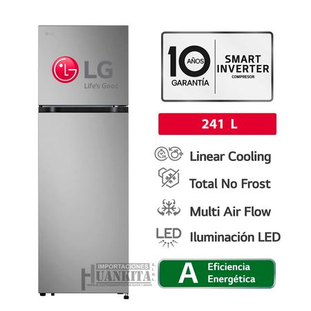 Refrigeradora LG Top Freezer No Frost 241 LT. VT24BPY