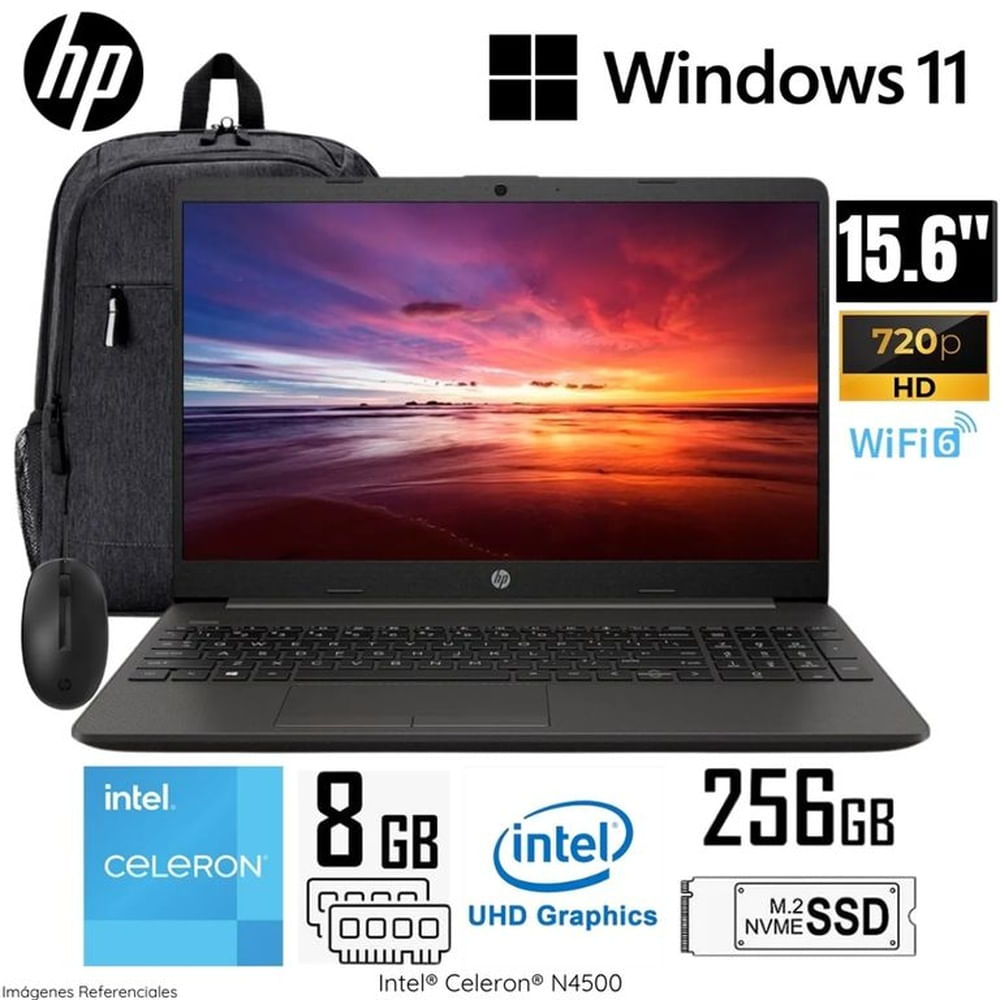 Laptop HP 250 G9 Intel Celeron N4500 8GB RAM 256GB SSD 15.6"" HD - A12FJLA