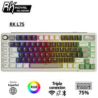 TECLADO GAMER RK-L75 PALM MOKKO GREY-CREAMY SWITECH