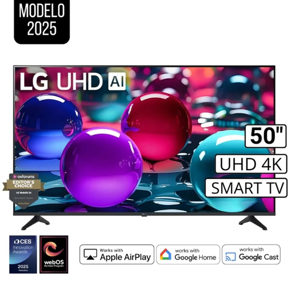 Televisor Lg 50 Pulg Ultra HD 4K AI ThinQ 50UA7300PSB Modelo 2025- Negro