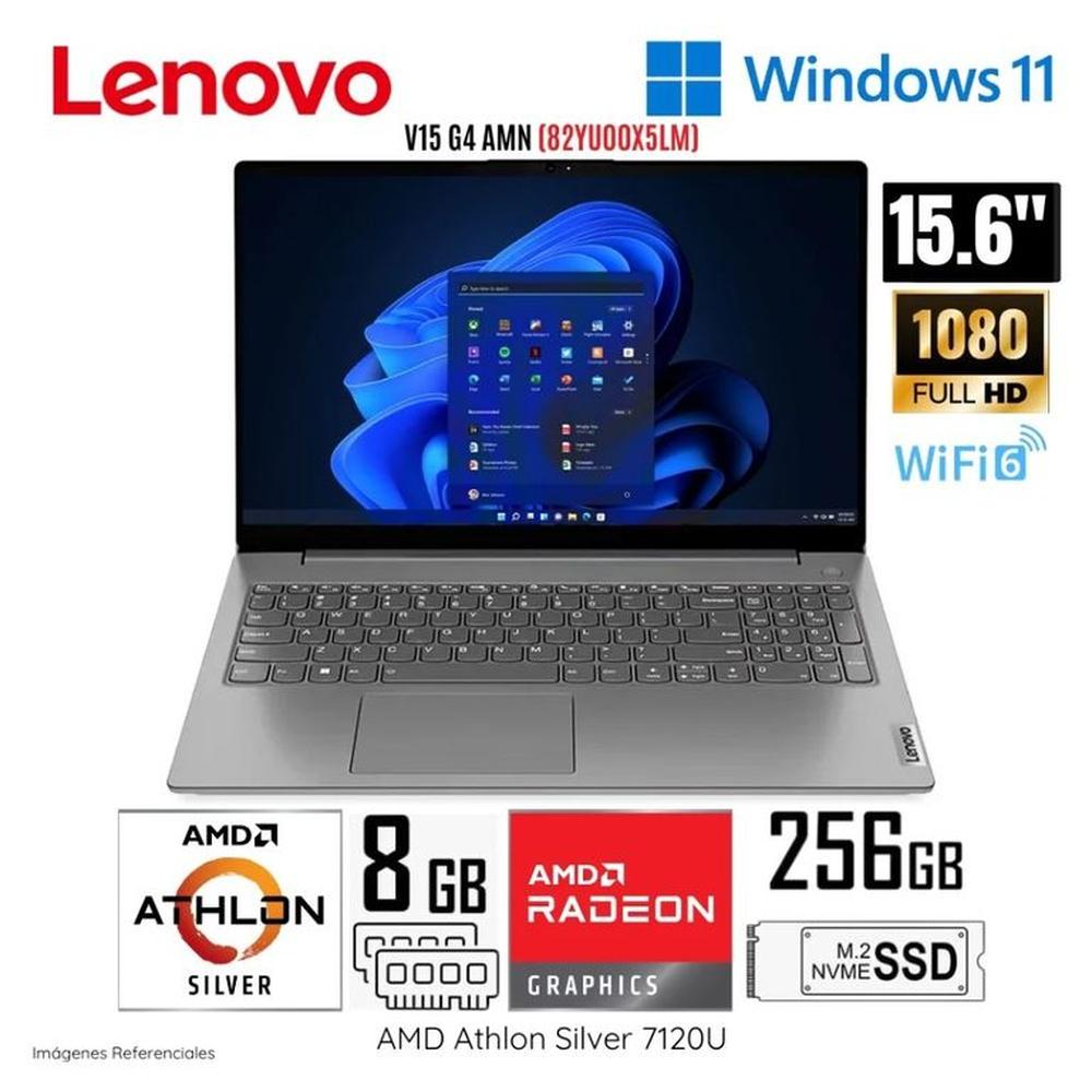 Laptop Lenovo V15 G4 AMN AMD Athlon 7120U 8GB RAM 256GB SSD 156 FHD Grey - 82YU00X5LM