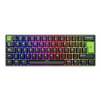 Teclado Royal Kludge C61 Wired 60% Español Black Green Switch Mint