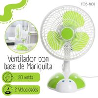 Ventilador con base de Mariquita  VERDE