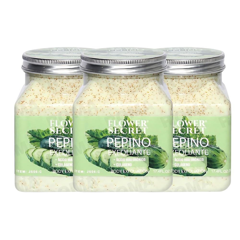 PACK 3 CREMA EXFOLIANTE PEPINO FLOWER SECRET 15000ML