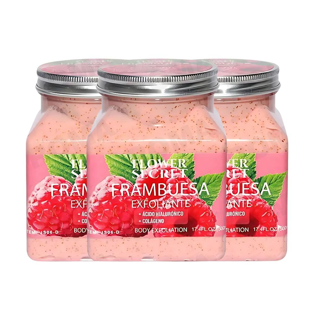 PACK 3 CREMA EXFOLIANTE FRAMBUESA FLOWER SECRECT 1500ML