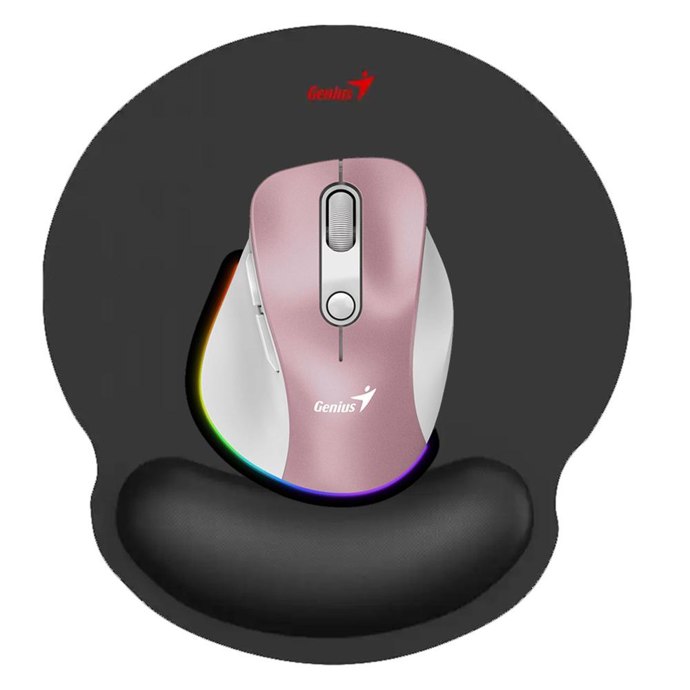 KIT MOUSE 9000S ROSADO Y PAD MOUSE GENIUS G WMP 100 CON DESCANSADOR
