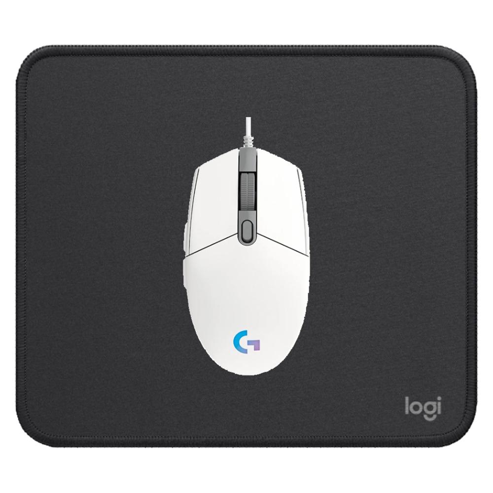 KIT LOGITECH MOUSE G203 BLANCO Y PAD MOUSE 200X230 NEGRO