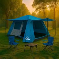 Carpa Camping Yosemite 8 pers. techo largo 3 m doble toldo