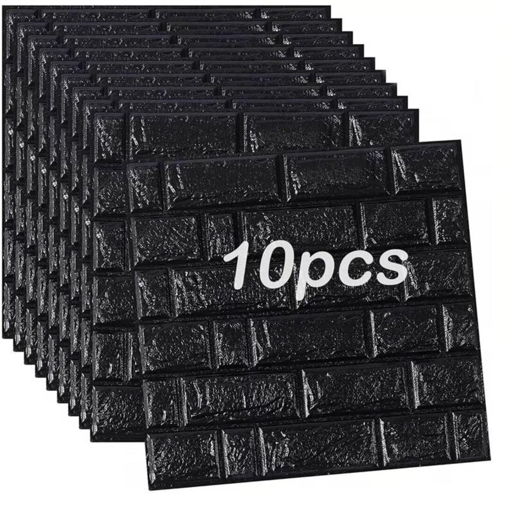 PAPEL TAPIZ NEGRO  3D ADHESIVA SET X10UNIDADES