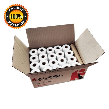 Papel Termico 20 Rollos 57x40mm 55gr PREMIUM Contometro KALIPEL