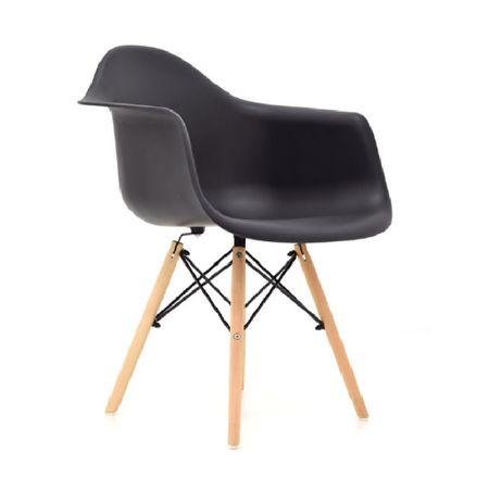 Silla de Diseño Decorativo Eames con brazo Negro mobelArt
