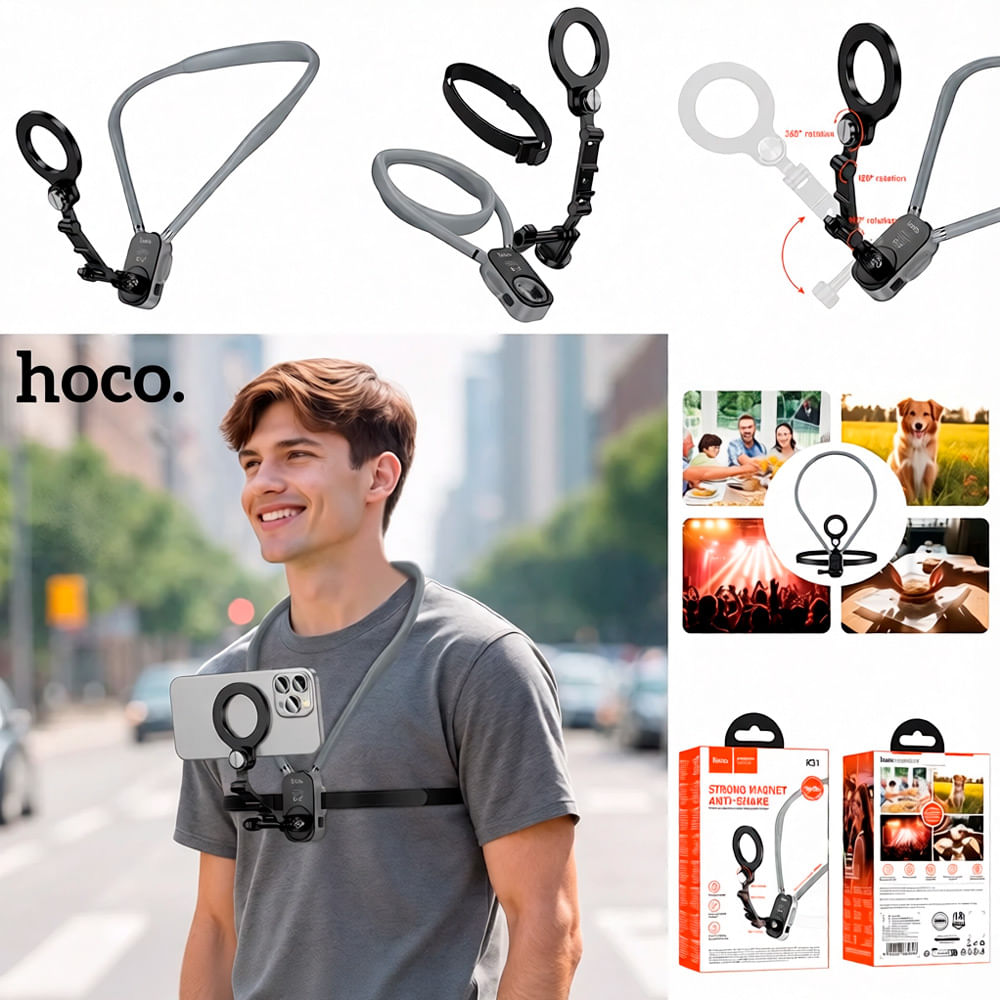 Hoco K31 Soporte Celular Camara Accion Para Colgar Al Cuello