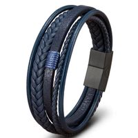 Pulsera De Cuero ROMANO AZUL 19 cm.