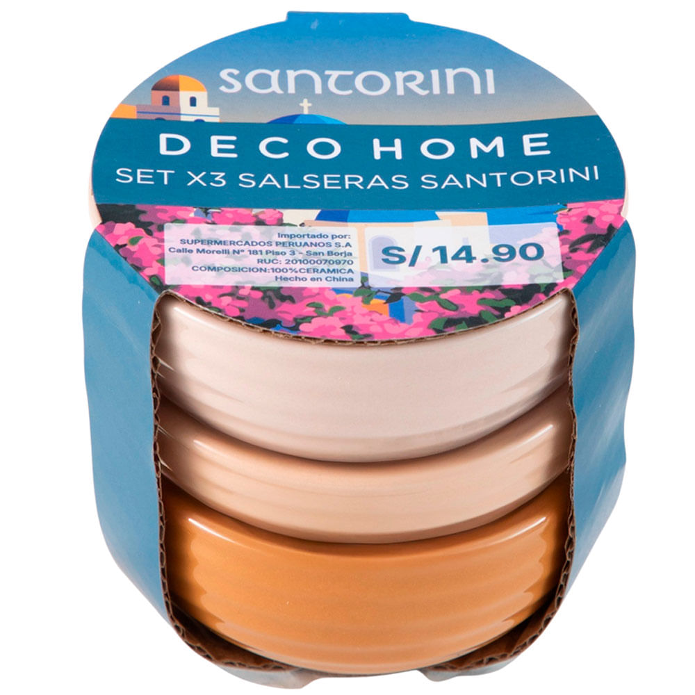 Set DECO HOME X3 Salseras Santorini