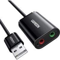 Adaptador de Audio para Auriculares USB a 3.5 mm Tarjeta de Sonido Externa Ugreen US205 - 30724