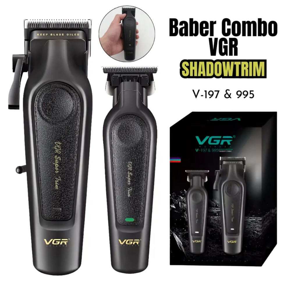 Maquina Corta Pelo Vgr Barba Trimmer V-197 y V-995 Usb Negro