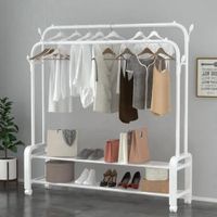 Estante Colgador Organizador Ropa Perchero 68kg Con Ruedas Blanco