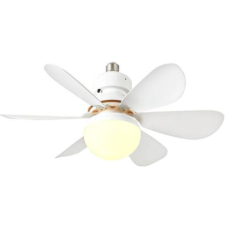 Foco Ventilador 2 En 1 Techo Blanco  6 Aspas y Control