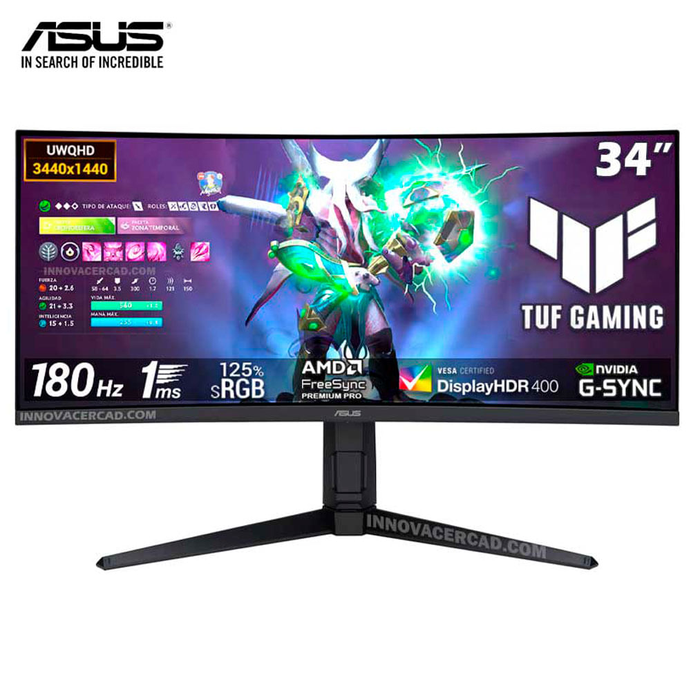Monitor ASUS Tuf Gaming VG34VQL3A 34 CURVO VA WQHD 180Hz 1ms HDR